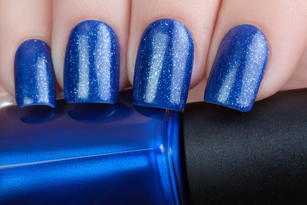 Blue nail polish