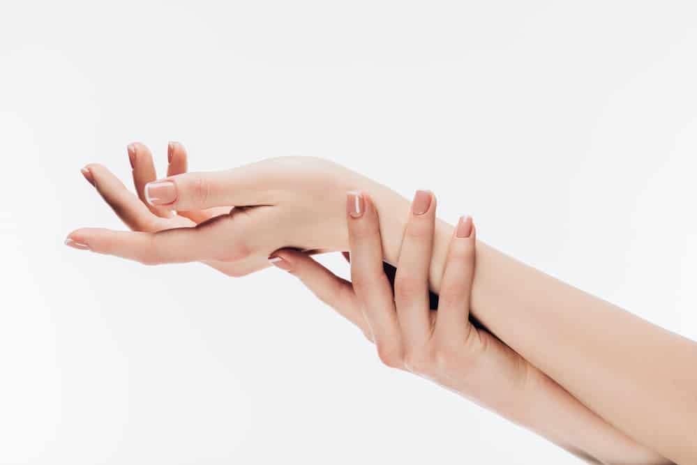 Cropped shot of woman with stylish nails