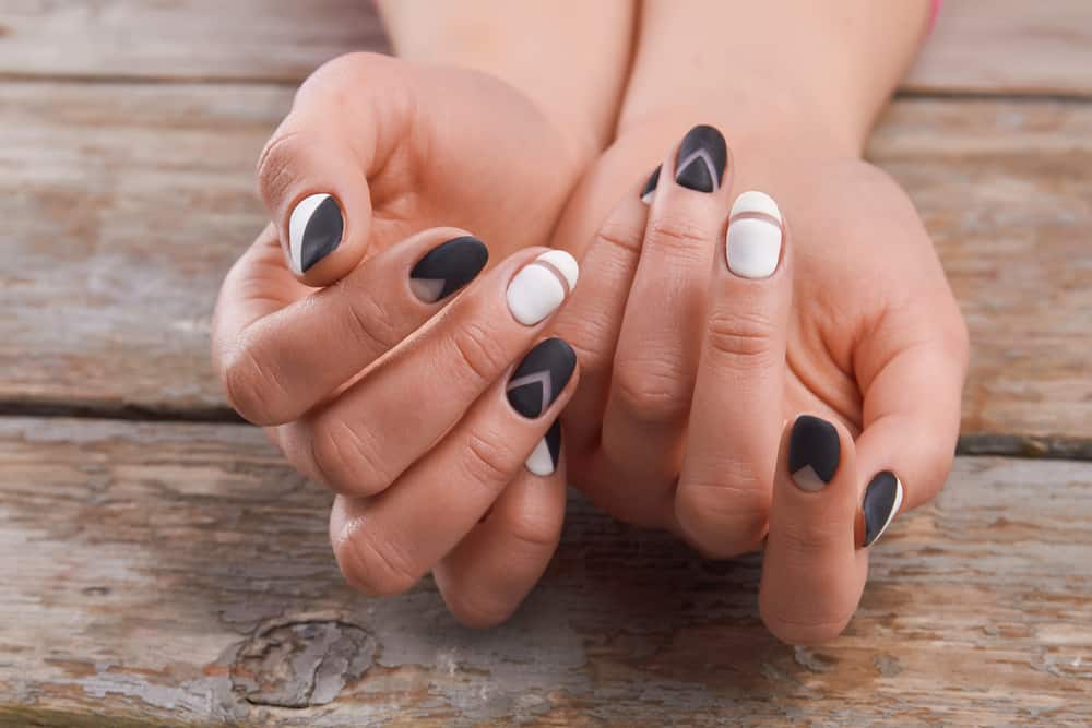 Cute manicure on female hands