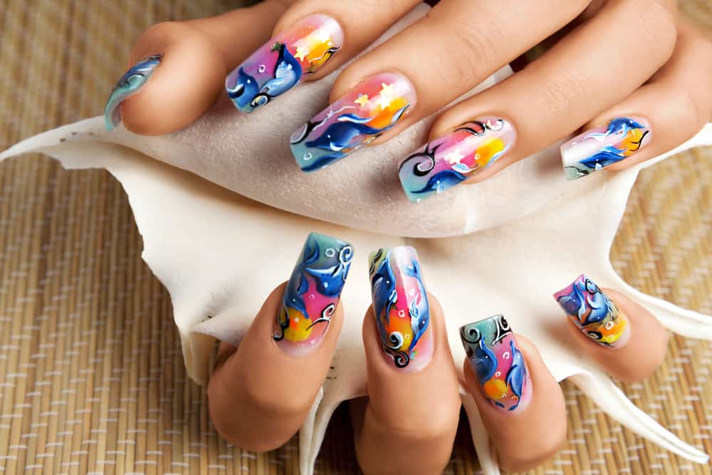 Nails sea design.