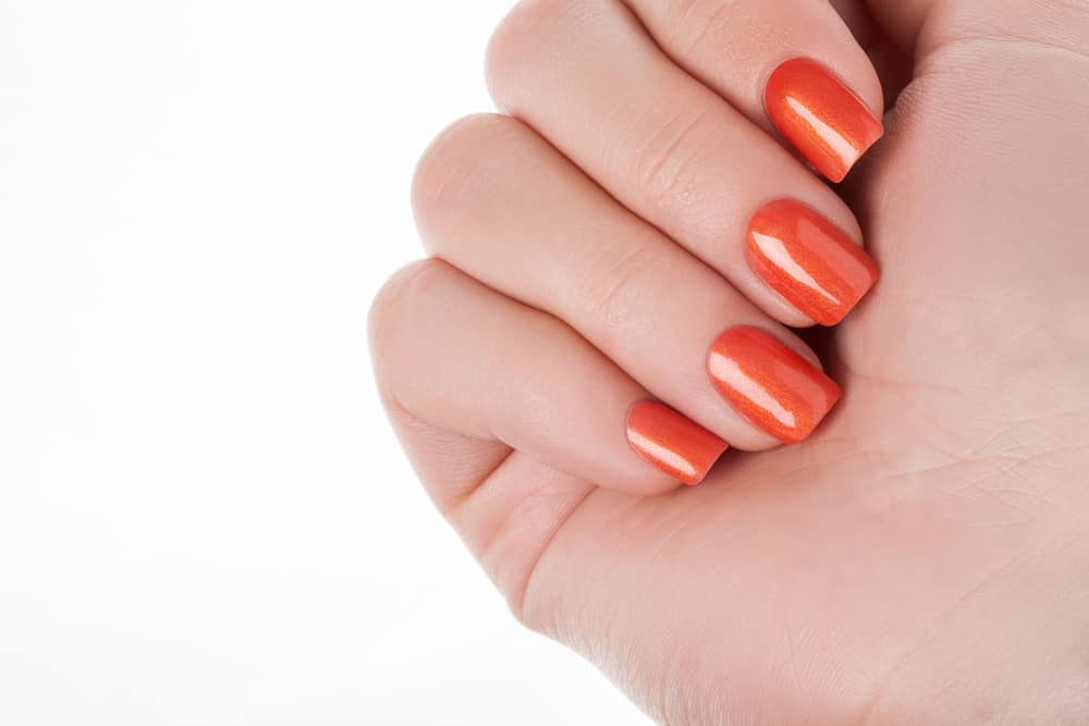 Orange nail polish