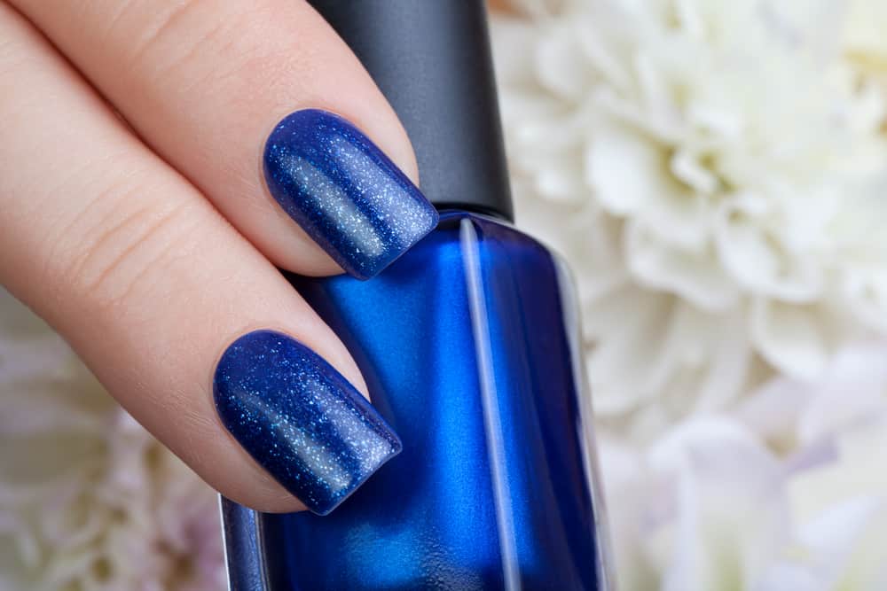 Blue nail polish