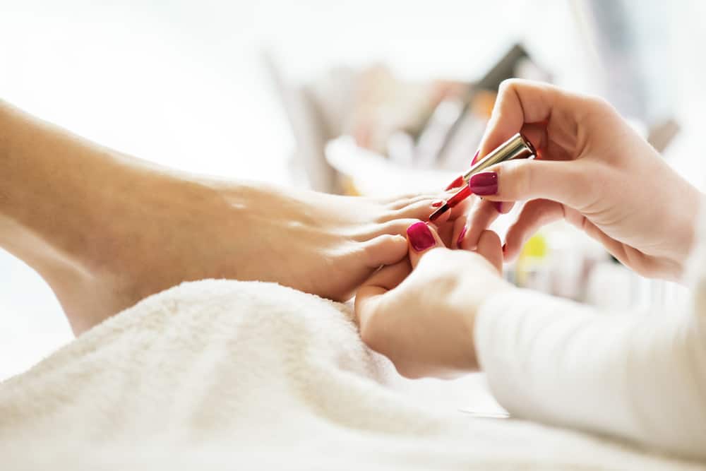 Pedicure in beauty salon